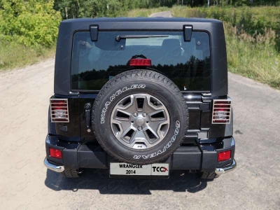 Защита заднего бампера уголки 60 мм ТСС для Jeep Wrangler 3D 2010-2018