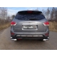 Защита задняя двойные уголки 76-42 мм ТСС для Nissan Pathfinder 2014-2021