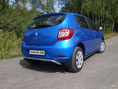 Защита заднего бампера волна 42 мм ТСС для Renault Sandero 2015-2021