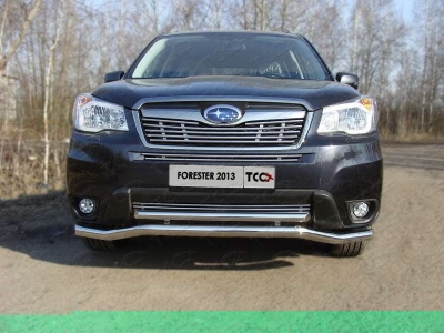 Накладка решётки радиатора нижняя 12 мм ТСС для Subaru Forester SJ 2013-2016