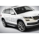 Пороги алюминиевые Rival Silver New для Skoda Kodiaq 2017-2021