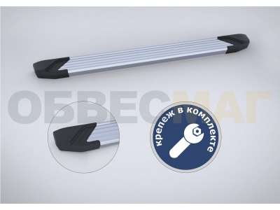 Пороги алюминиевые Rival Silver New для Volkswagen Teramont 2018-2021