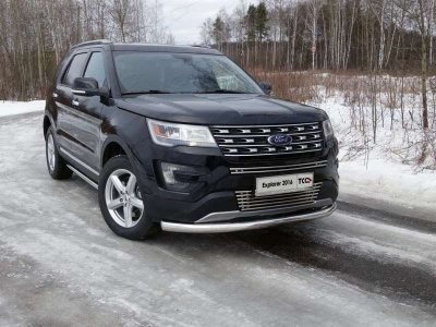 Защита переднего бампера 76 мм ТСС для Ford Explorer 2015-2017