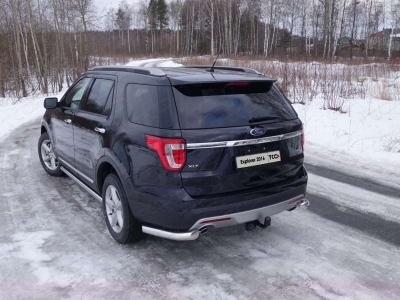 Защита задняя уголки 76 мм ТСС для Ford Explorer 2015-2017