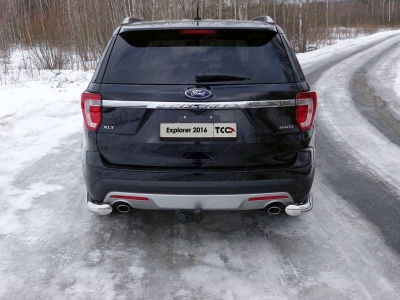 Защита задняя уголки 76 мм ТСС для Ford Explorer 2015-2017