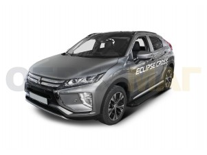 Пороги алюминиевые Rival Black New для Mitsubishi Eclipse Cross № F180ALB.4007.1