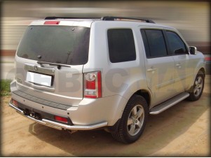Пороги с площадкой алюминиевый лист 53 мм для Honda Pilot 2008-2011 № HPIL 2